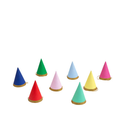 Meri Meri Mehrfarbige bunte Mini-Partyhüte | Die kleine Fetenkiste | Multicolour Mini Party Hats (x 8) SALE